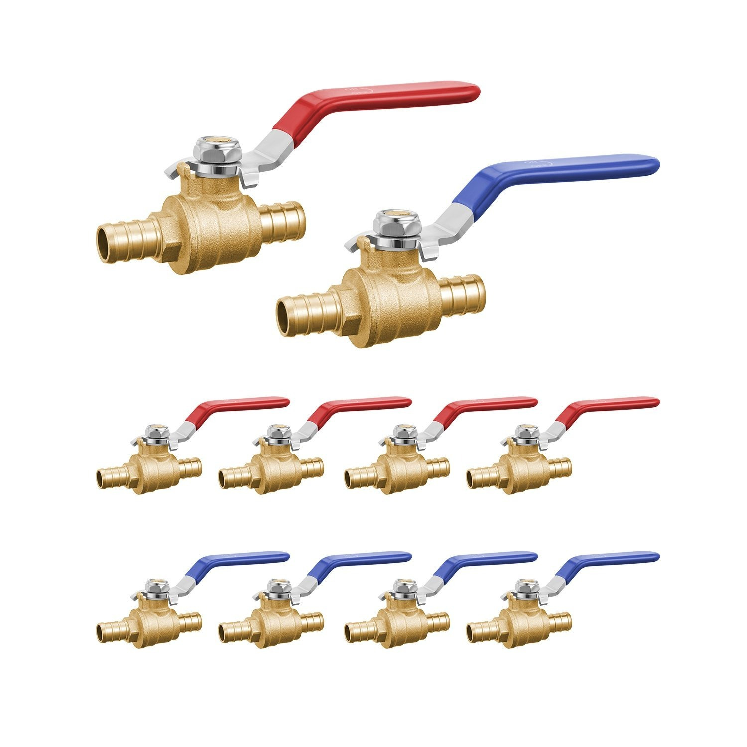 TEMU Vevor Pex Ball Valve 10 Pieces 1/2 In Pex Brass Ball Valve Full Port Brass Ball Valve