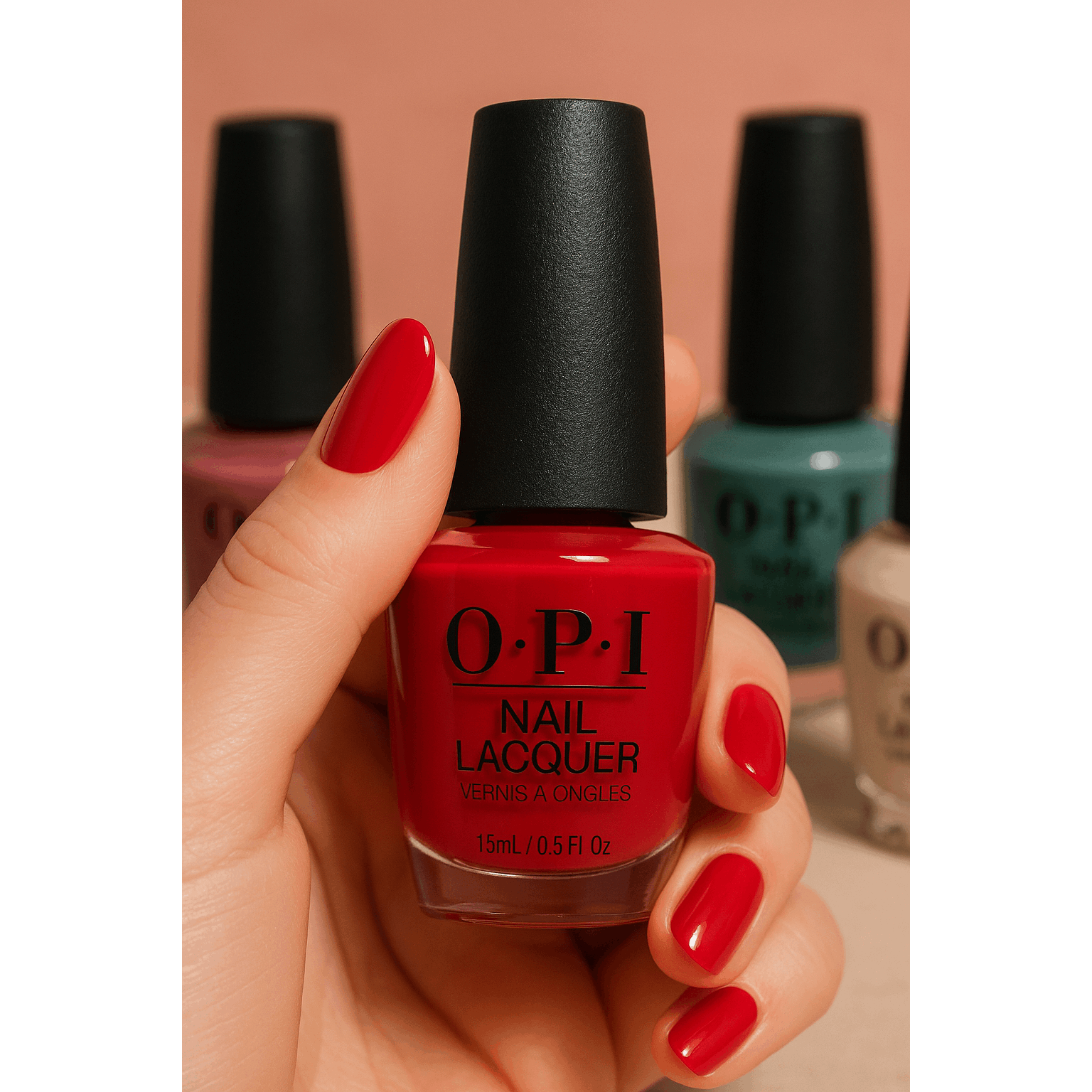 TEMU Opi Big Red Nail Polish, 0.5 Oz