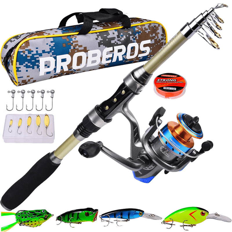Fishing Reel Telescopic Fishing Rod 2PCS Fishing Rod Reel Combo