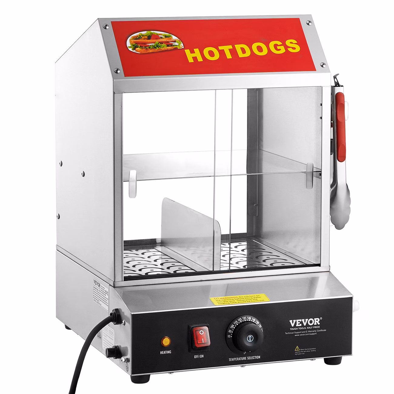 VEVOR Commercial Hot Dog Steamer 2-Tier Electric B...