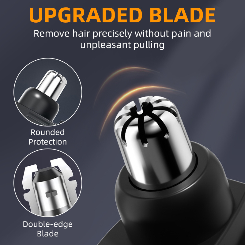 2pc portable nose hair trimmer rechargeable   beard and nose hair trimmer for men black blue orange Product details 1