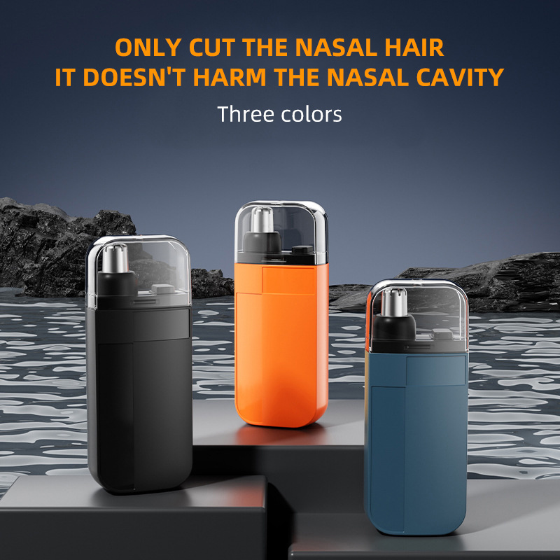 2pc portable nose hair trimmer rechargeable   beard and nose hair trimmer for men black blue orange Product details 0