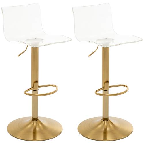 living acrylic bar stools with back set of 2 transparent adjustable swivel barstools counter height bar chairs for kitchen cafe clear