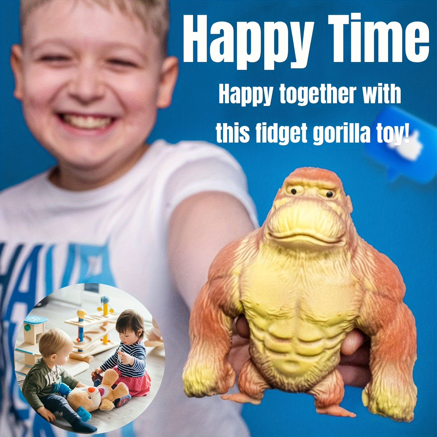 1pcs. Gorilla Stress Relief Toy, Elastic Stretchable with Sand Filling, Durable and Reboundable, Ideal for Adults and Kids, Perfect Gift