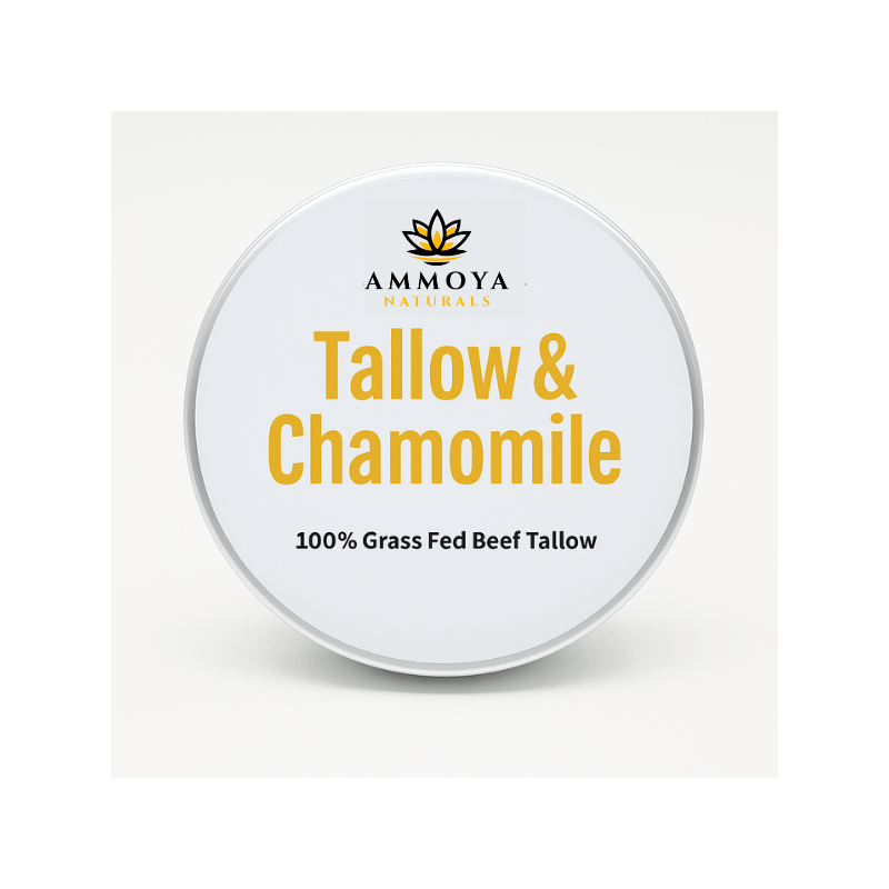 Tallow Balm – Grass-Fed Tallow Moisturizer | 3 Variants: Chamomile, Rose & Honey, or Frankincense Myrrh | Ammoya Naturals