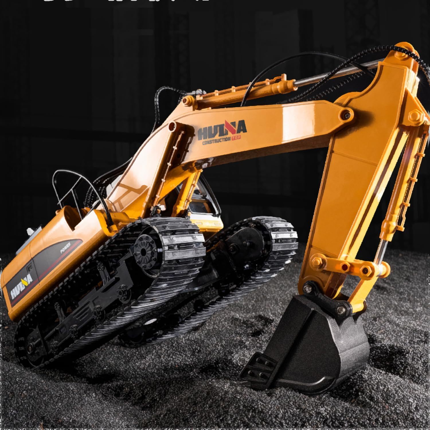 Excavadora RC Srliya De Metal – 680° De Giro, Luces Y Música, Batería Incluida, Para Jugar En Tierra O Barro, Ideal Para Niños