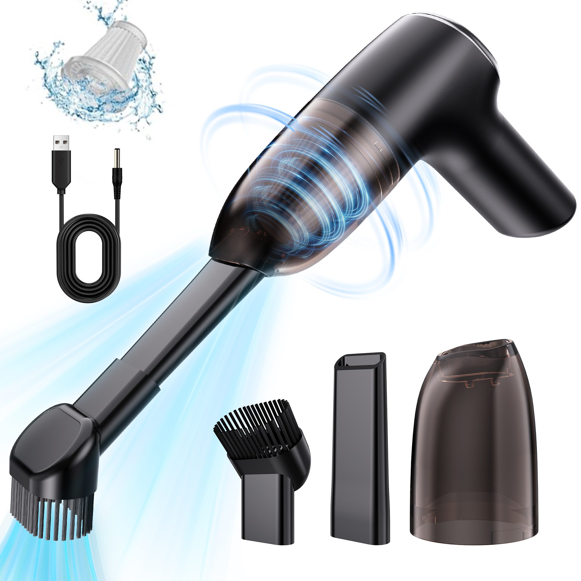 

Portable Cordless Handheld Vacuum Cleaner, Rechargeable Car Vacuum Cleaner, Suitable For Cleaning Cars, , Computers, Homes, Offices And Families