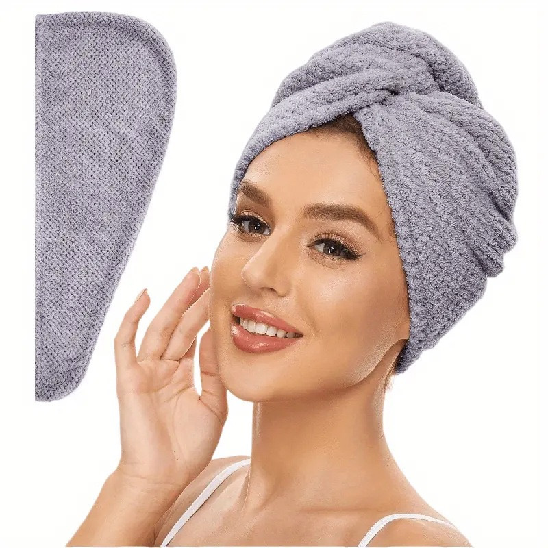 Ensemble de 1/3 serviettes en microfibre pour cheveux secs et mouillés, 9,8 x 25,6 pouces, turbans pour cheveux longs et bouclés, bandeau pour cheveux secs et mouillés, accessoire de salle de bain indispensable pour les dames