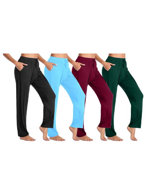 4 pack womens loose fit classic lounge pants