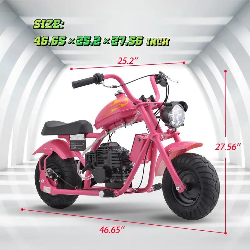 mini off road dirt bike db004 model   2   gas chopper bike with off road tire disc brakes led headlight   160lbs   18mph