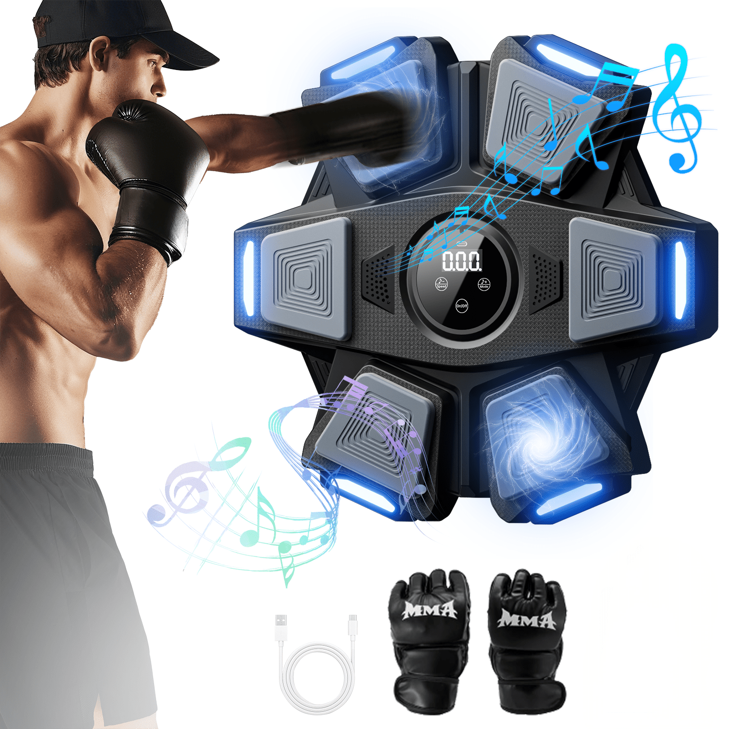 TEMU Boxing Machine For Adults, Boxing Machine With Boxing Gloves, Wall Mounted Boxing Trainer, Electronic Boxing Fitness Equipment For Home, Indoor And Gym Use