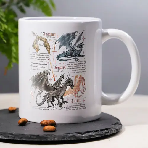 fourth wing dragons onyx storm mug tairn andarna basgiath college bookish gift for readers violet sorrengail bookish mug