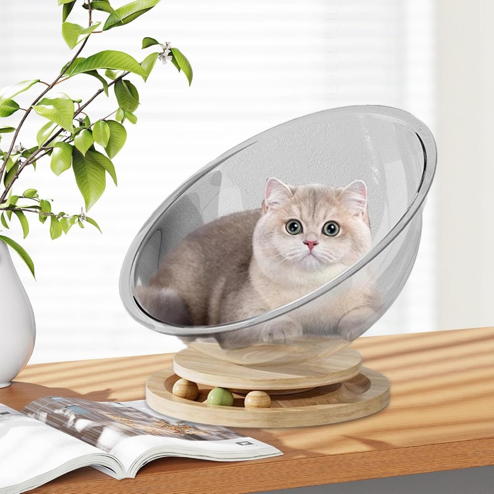 transparent acrylic modern spherical cat house with removable