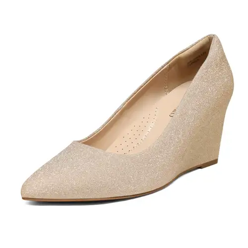 women's wedges closed toe high heels dress wedding bride pointed toe pumps shoes slip on casual solid pointed toe office wedge high heel pumps shoes | Shop On Temu And Start Saving | women's wedges closed toe high heels dress wedding bride pointed toe pumps shoes slip on casual solid pointed toe office wedge high heel pumps shoes | Shop On Temu And Start Saving |