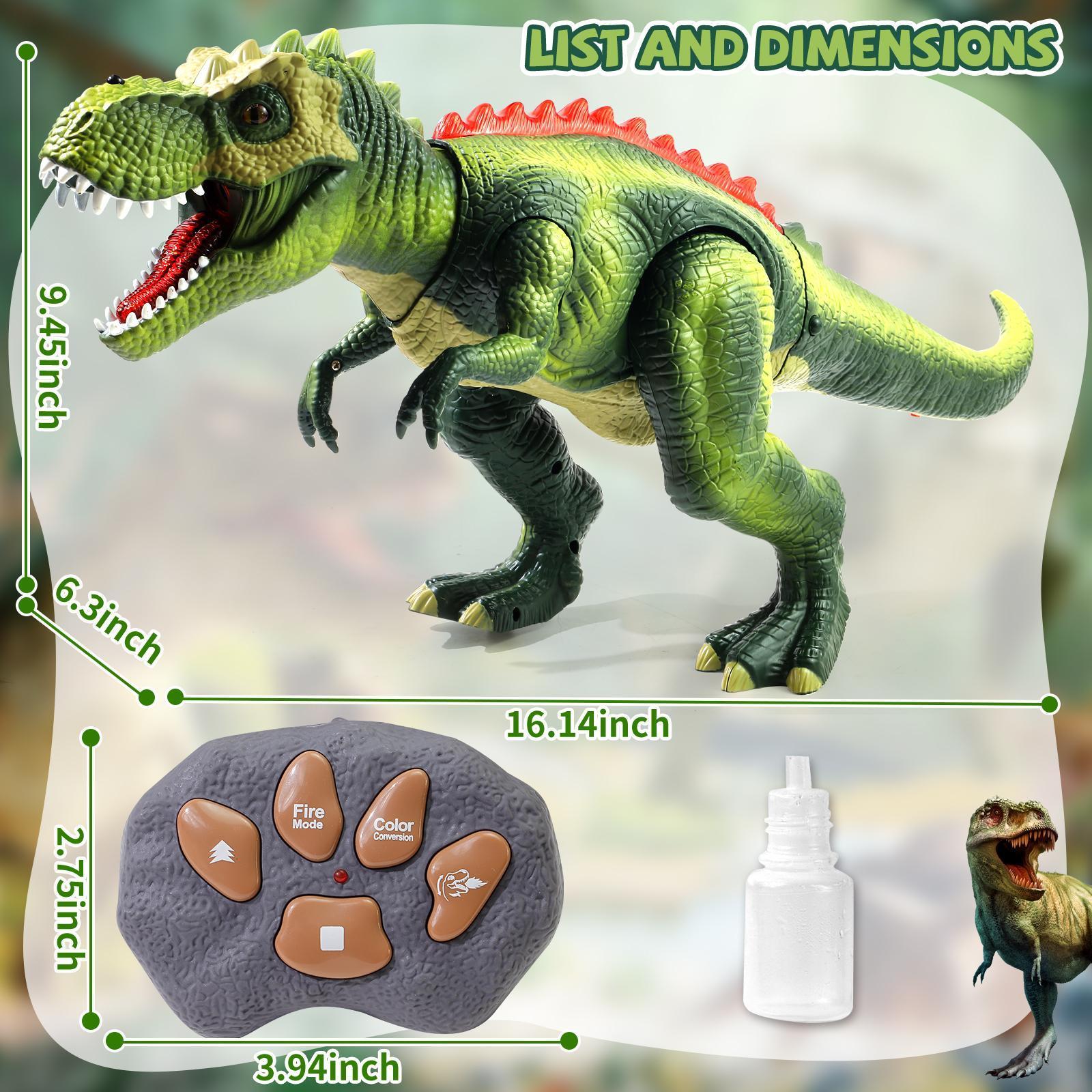 Remote Control T-Rex Dinosaur – 7 Color Lights, Water Spraying & Swift Movement, Perfect Toy for Boys