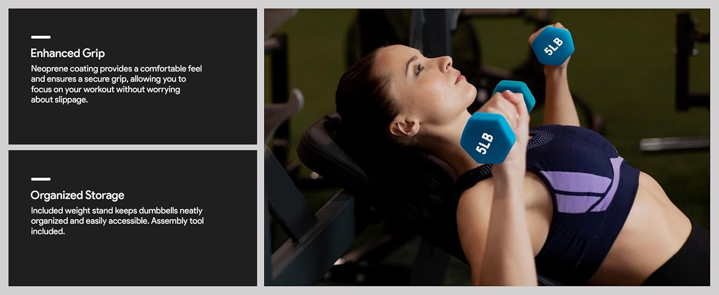 BalanceFrom Dumbbell Set with Stand - Image 4