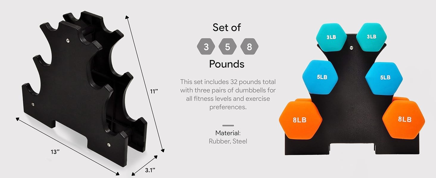 BalanceFrom Dumbbell Set with Stand - Image 5