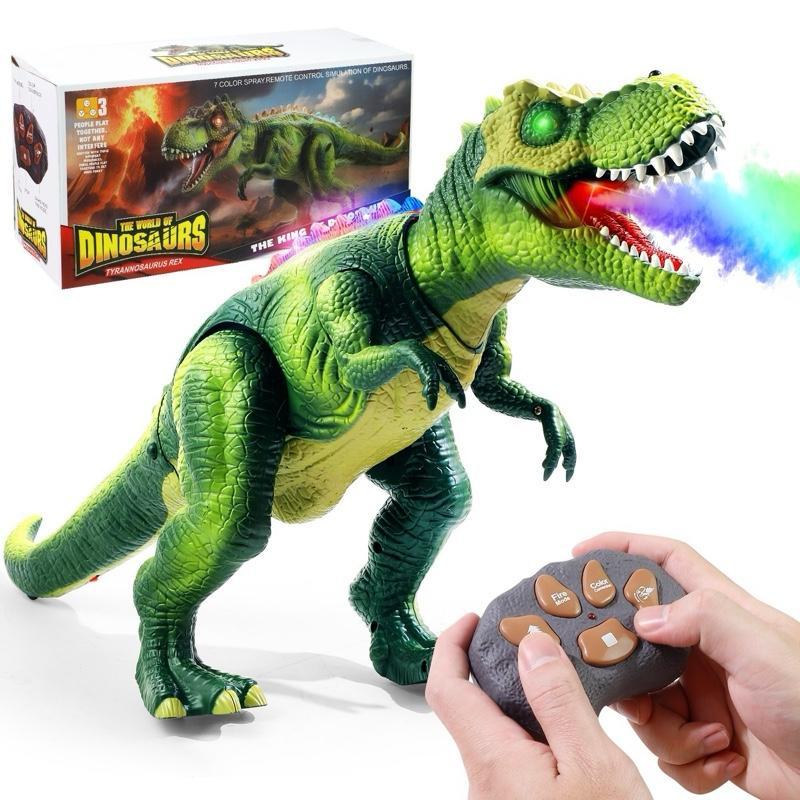 Remote Control T-Rex Dinosaur – 7 Color Lights, Water Spraying & Swift Movement, Perfect Toy for Boys