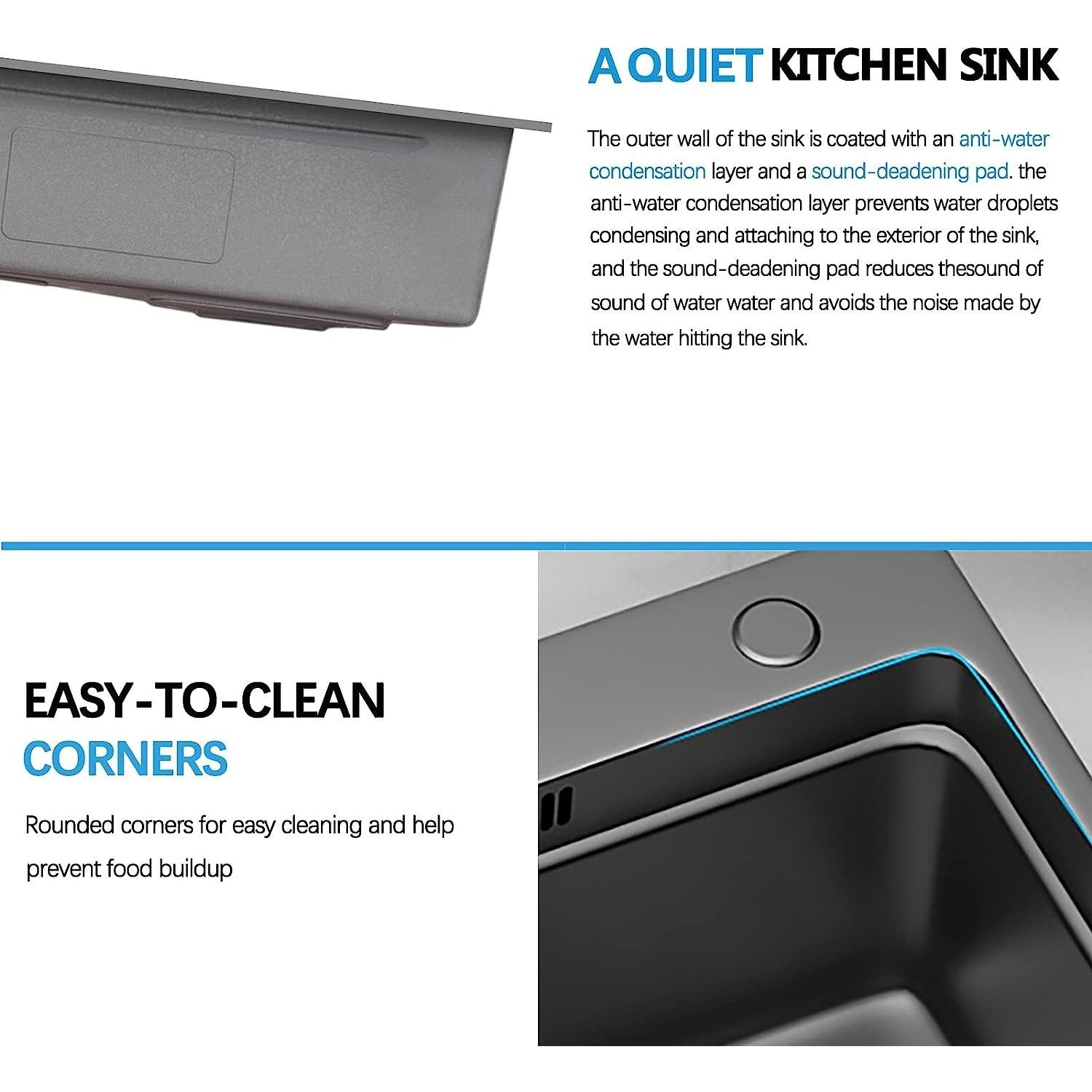 33x22 Inch Stainless Steel Single Bowl Kitchen Sink with Pull-Down Waterfall Faucet Set