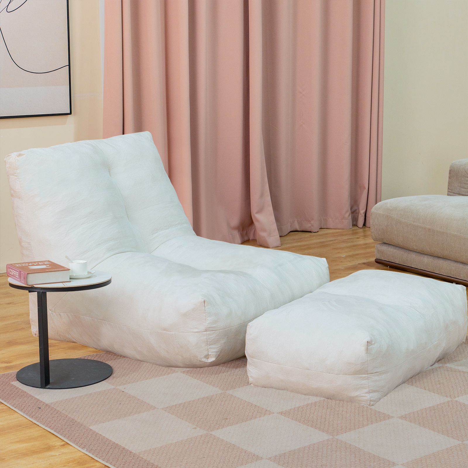 オットマン　送料 Ottoman Bean Bag Futon OTAUTAU Round Stool D30cm*H20cm Linen Bean