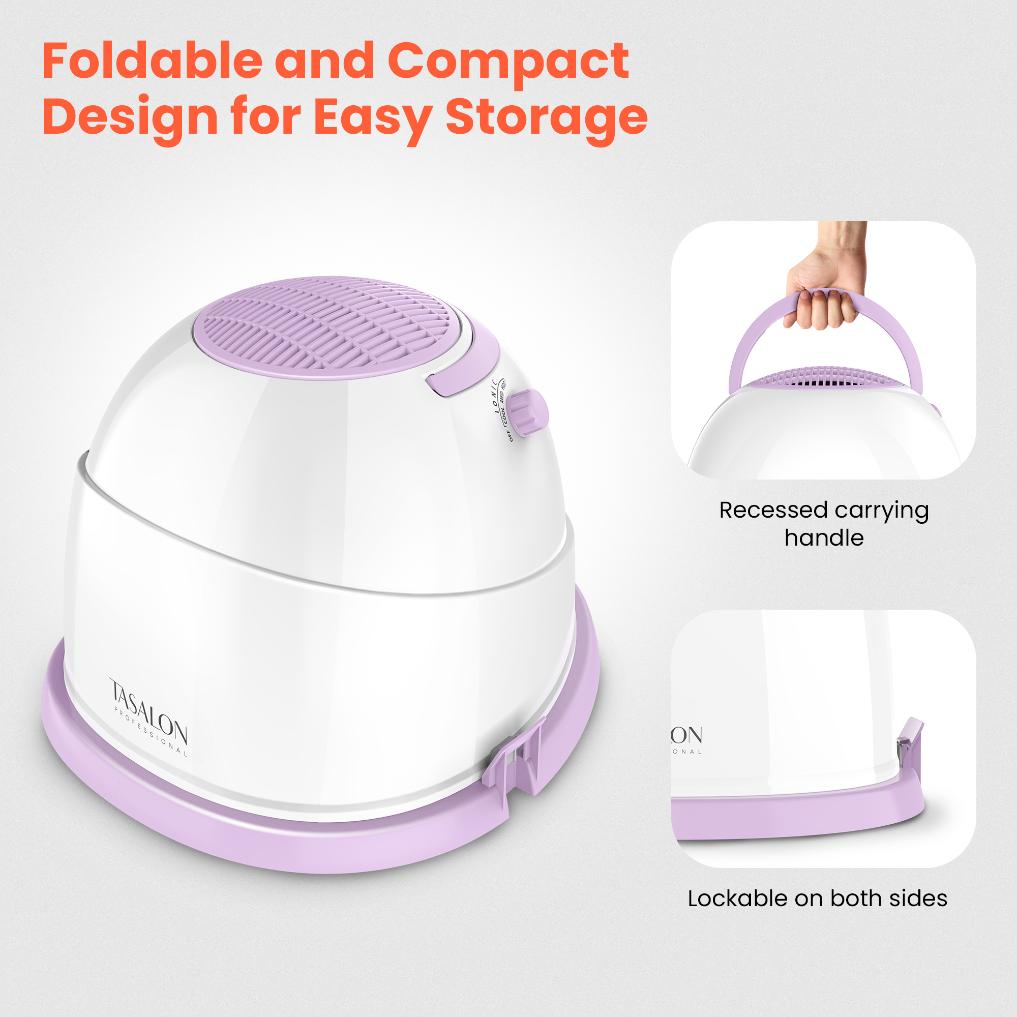 1875W Hooded Hair *r Bonnet with Heating Settings, Professional Sit  Under Hair *rs for Women with Portable Hair