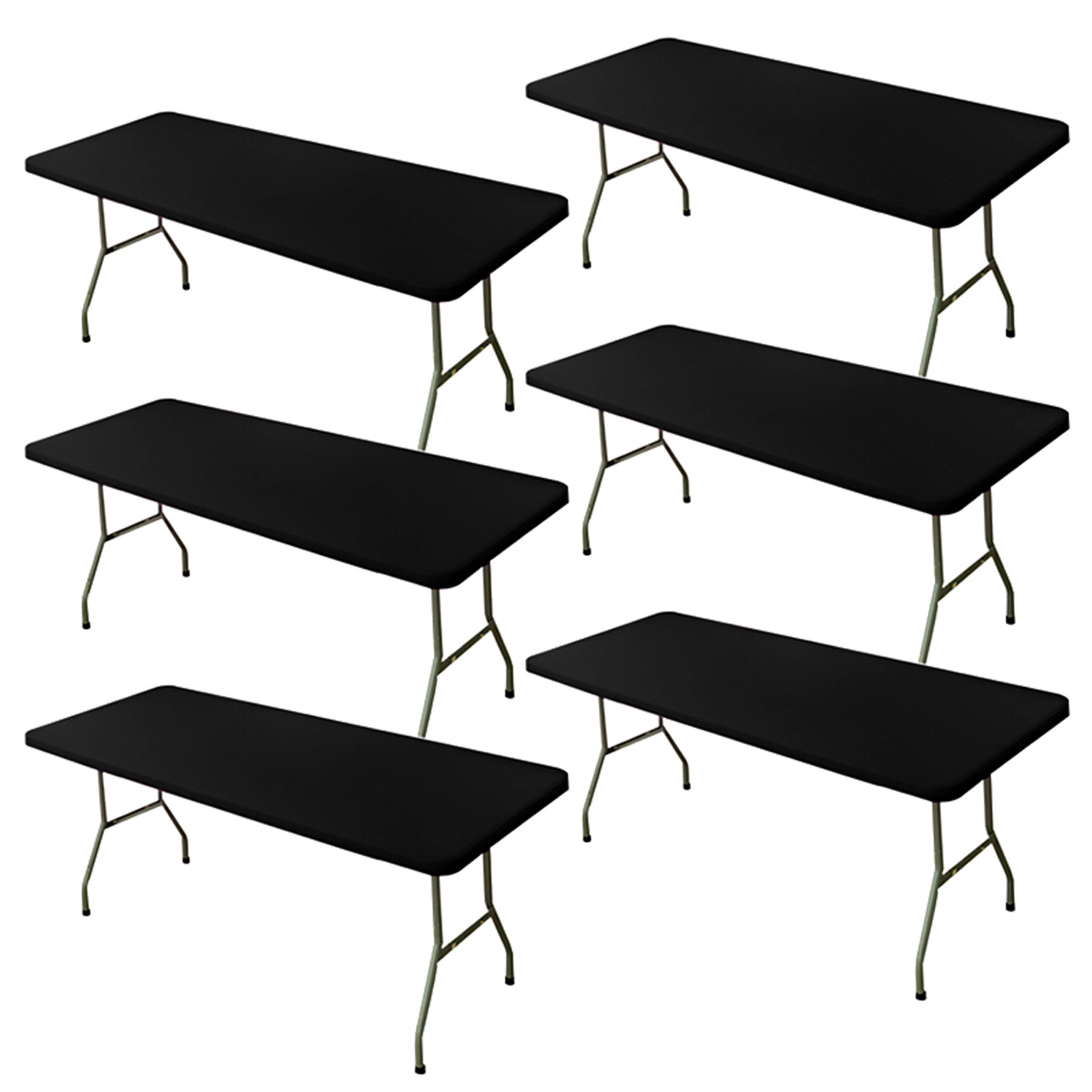 TEMU Spandex Tablecloth For 6ft Rectangle Tables – Elastic, Washable & Stretch Table Cover For Outdoor, Picnic, Camping, Banquet & Party (black, 30"x72")