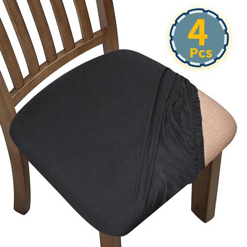 premium stretch dining chair seat covers with ties durable non slip solid chair protectors for dining room kitchen chairs