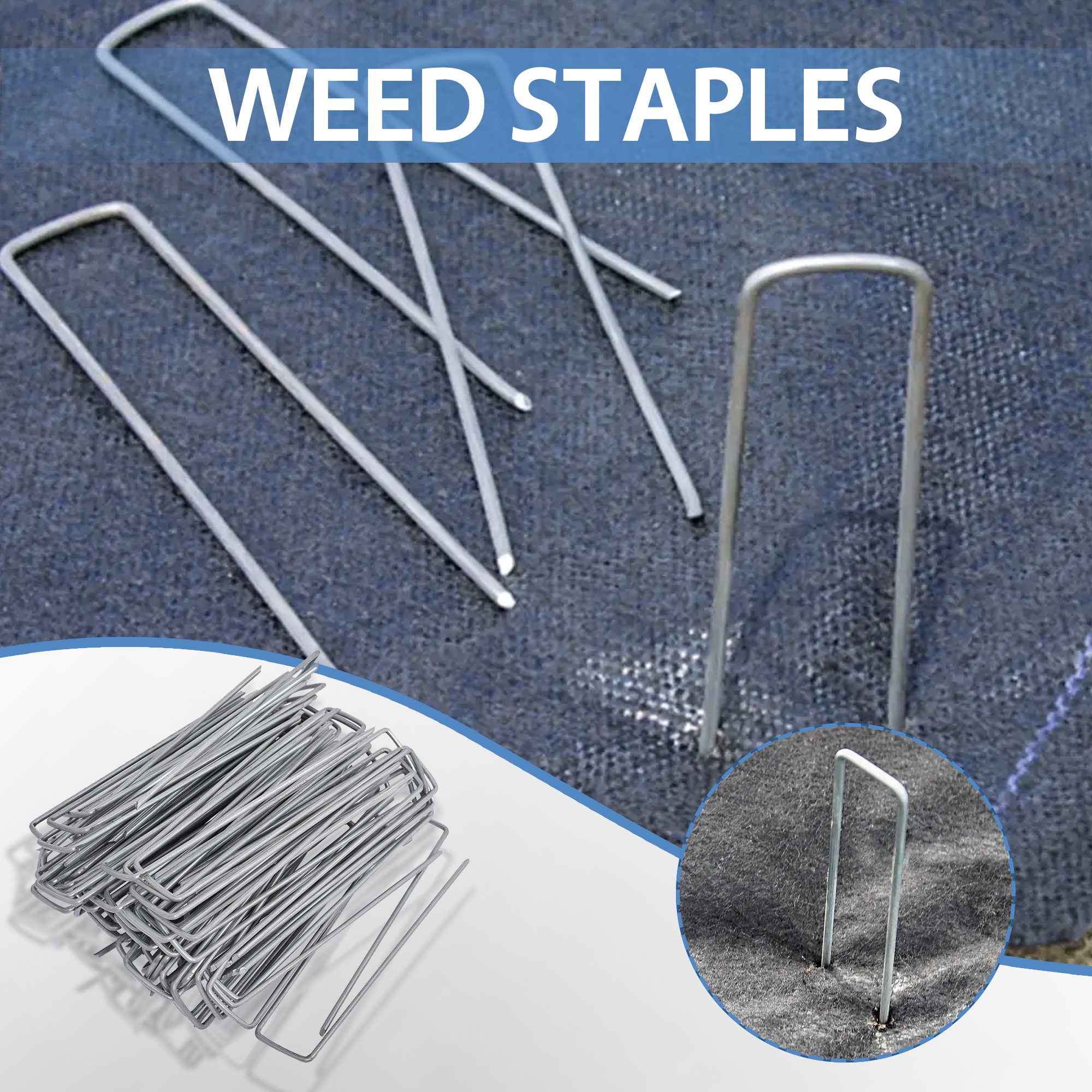 

200 Pack Galvanized Garden Landscape Ground Nails Stakes Pins Spikes Pegs U-shaped 6 11 Gauge Steel Fit For Securing Barrier Fabric Landscape Lawn