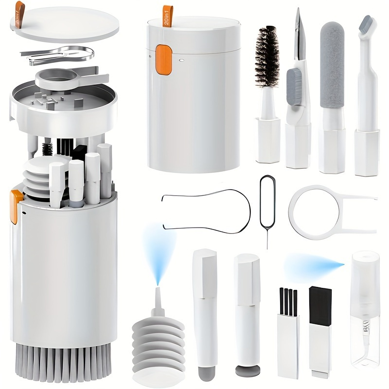 TEMU 20pcs Multifunctional Digital Cleaning Kit Laptop Digital Camera Cleaner Suitable For Smartphones, Tablets, Cameras, Wireless Headsets, Pc