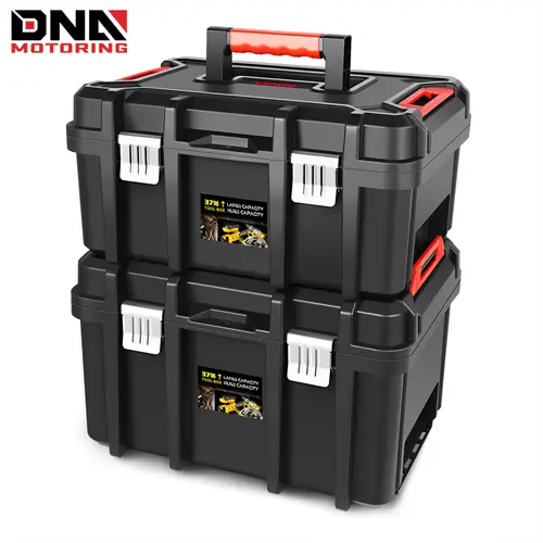 2pcs tool boxes set lockable organizer storage portable toolbox with removable tray for workshop garage household large capacity