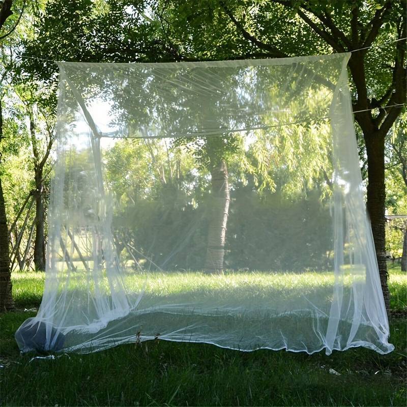 TEMU Premium Mosquito Net For Single To Queen Size Beds. Cribs, Rectangular White Mosquito Netting Canopy For Indoor Outdoor Use, No Chemicals, Includes Hanging Kit And Carry Bag