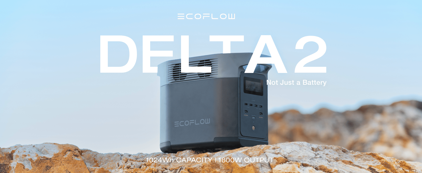 ECOFLOW 950Wh Portable Power Station, Delta 2 LiFePO4 (LFP) Battery, Fast Charging, Solar Power Bank (Solar Panel and Extray Battery not included) for Home Backup Power, Camping & RV (Father's Day)