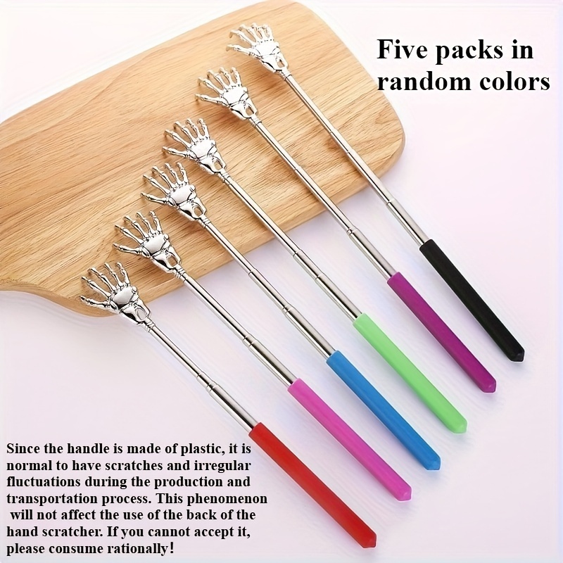 5 pack stainless steel extendable back scratcher durable manual back scratcher with non slip handles massaging function for   relaxation Product details 0