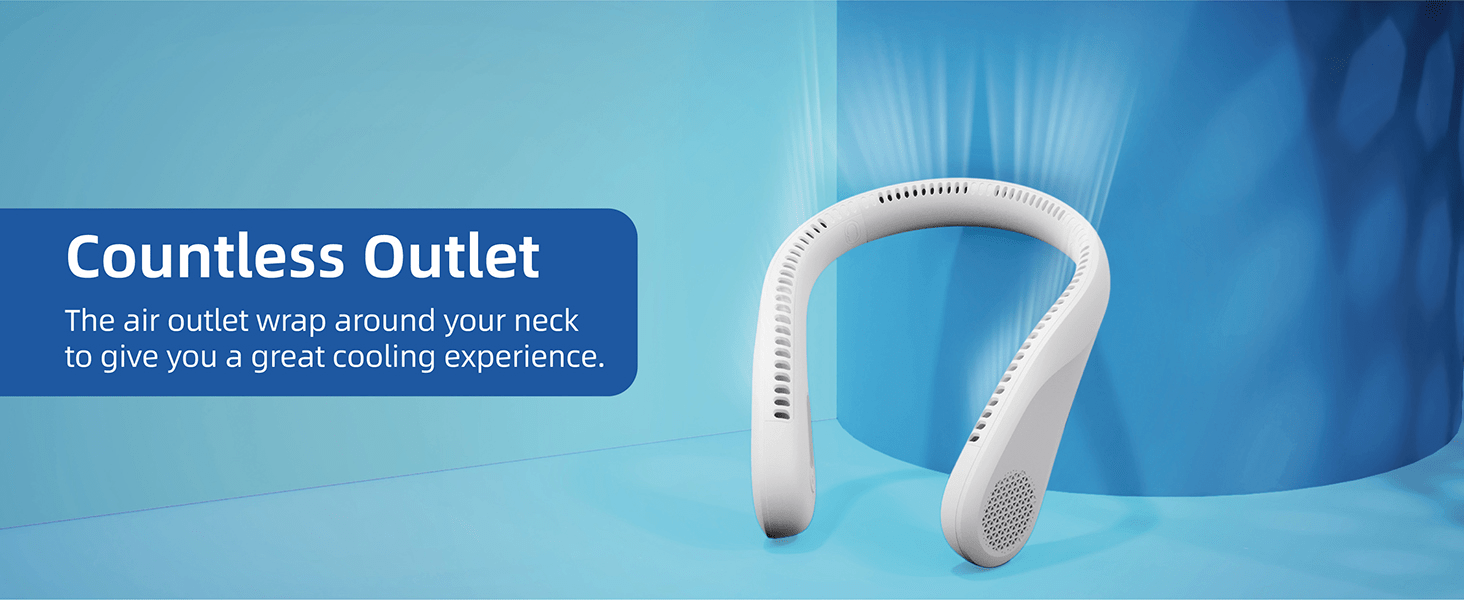 便携式颈扇 5200mah 免提无叶散热风扇 便携式风扇 3 360 气流个人可随身风扇 适用于旅行户外室内白色详情 3
