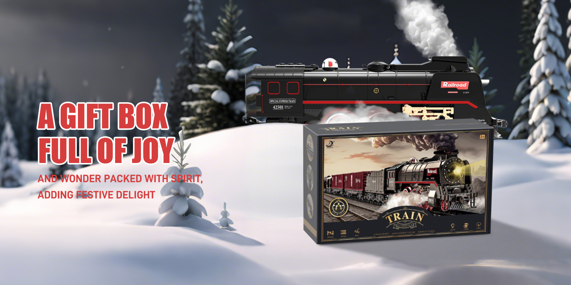 Remote Control Train Truck Track Set for Boys' Toy Cars, Train Toy Cars with Smoke, Lights & Sound, Toy Train Steam Locomotive with Carriages, Tracks & Bridge, Model Trains for Ages 3+, Perfect Holiday Gift