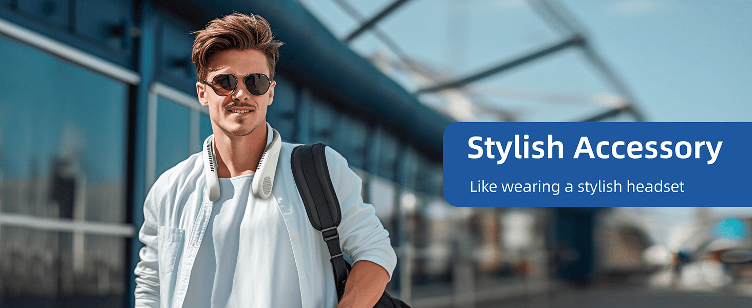 便携式颈扇 5200mah 免提无叶风扇 冷却便携式风扇 3 360 气流个人可穿戴风扇 适用于旅行户外室内白色详情 2