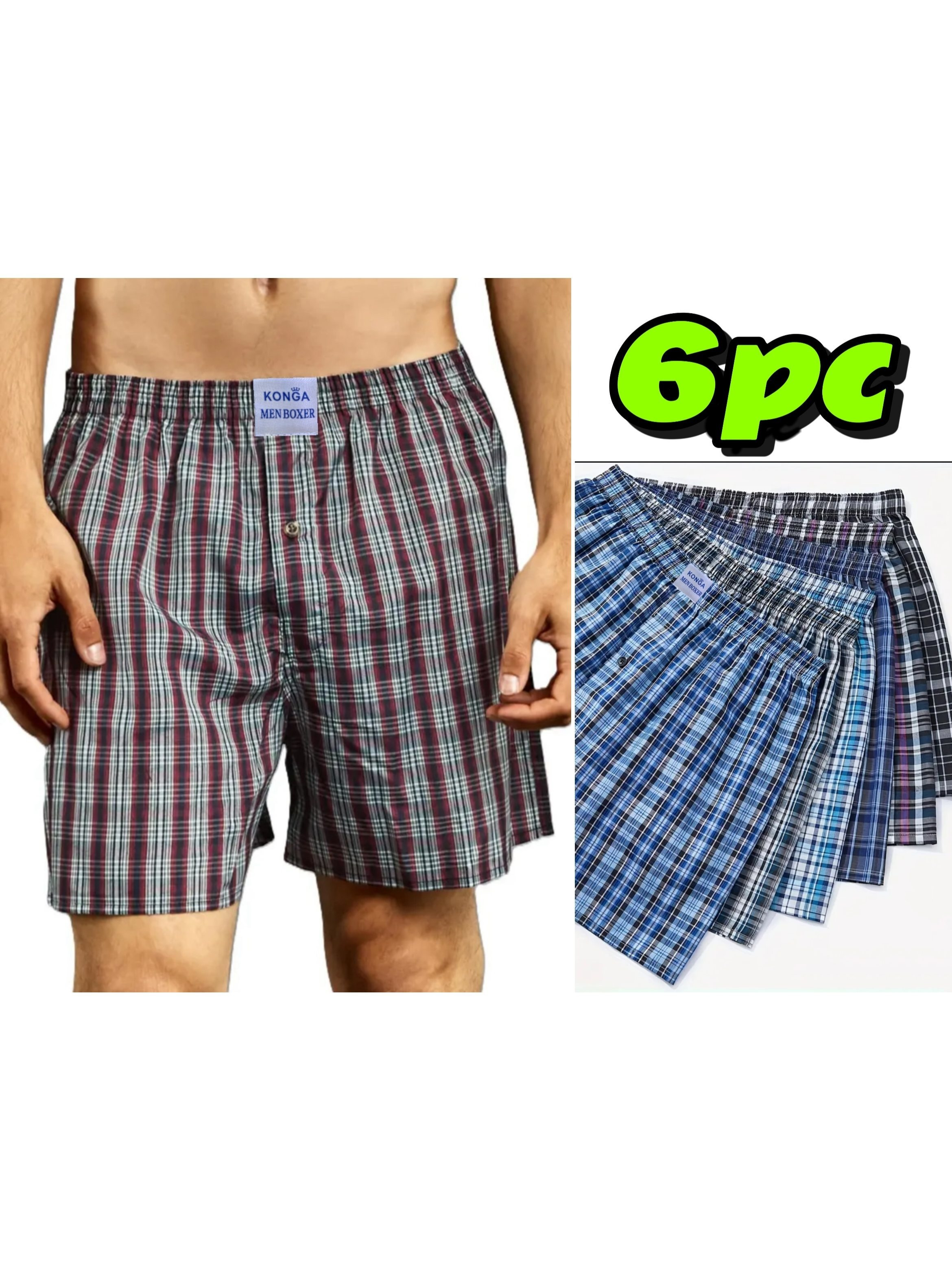   mens 6 pack mixed color   print cotton boxer briefs