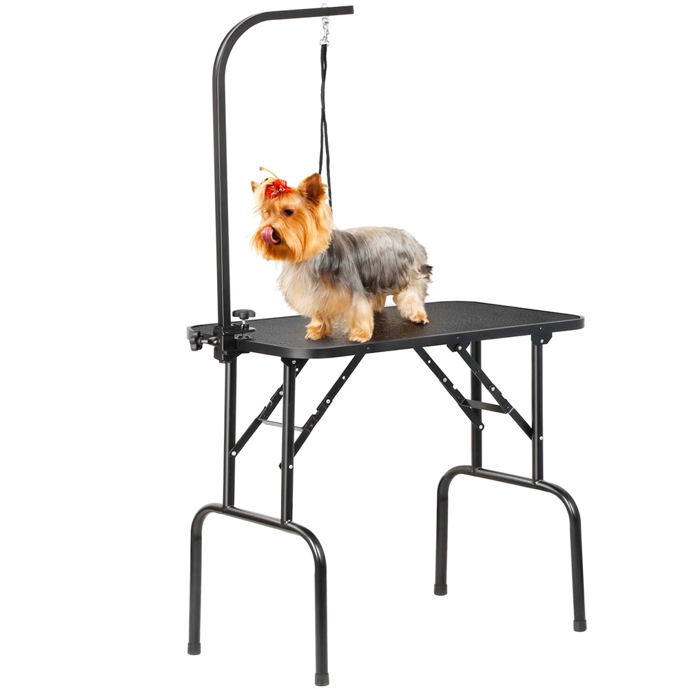 

Pet Foldable Grooming Table Beauty Trimming With Height Adjustable Arm Folding Legs For Home Or Professional Pet Store Uses