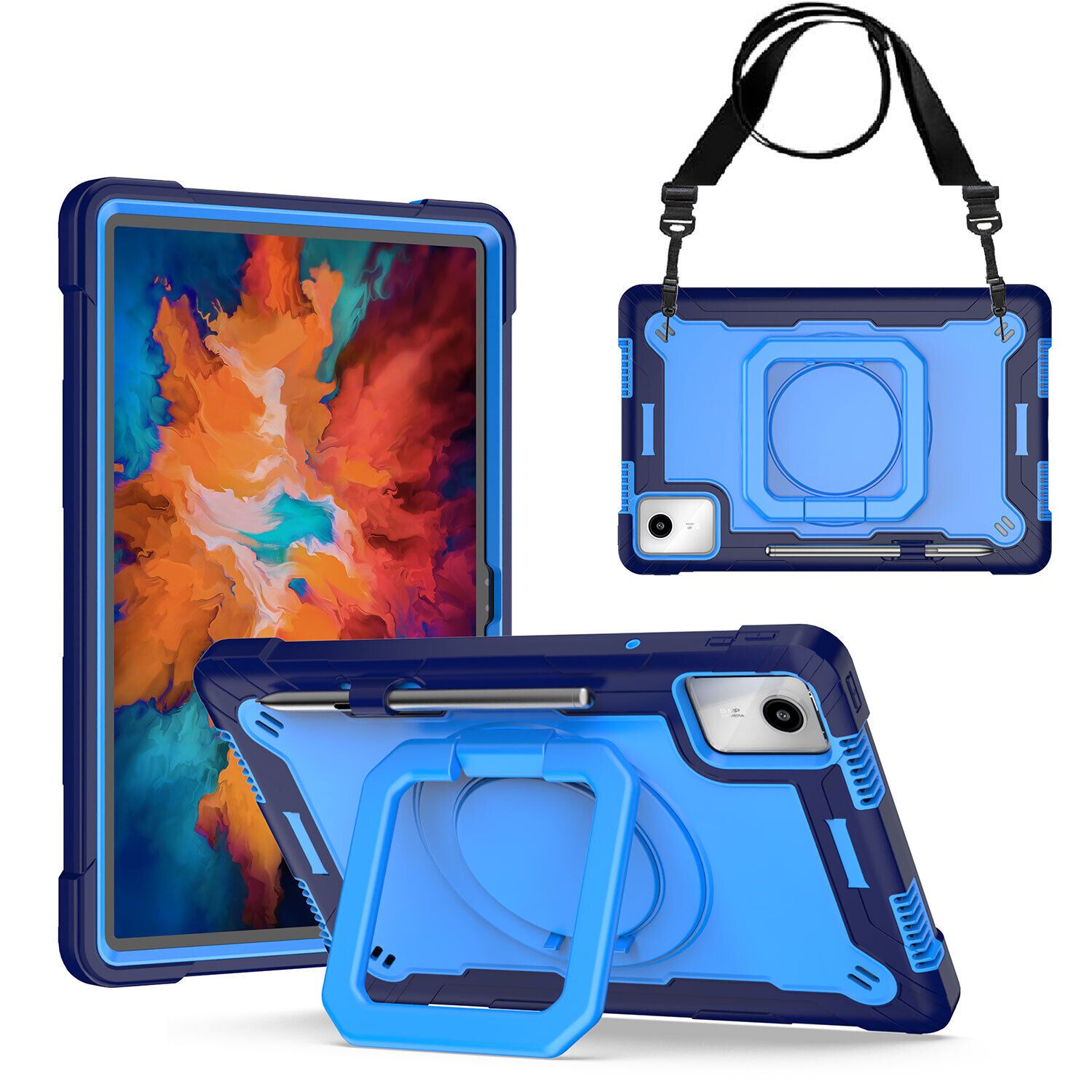 Case for Tab M11, Tab K11 LTE 11&*; (2024) (TB330FU), Heavy Duty Stand,  Hard Shell Protective Tablet Cover, with carry strap and built in pen hol