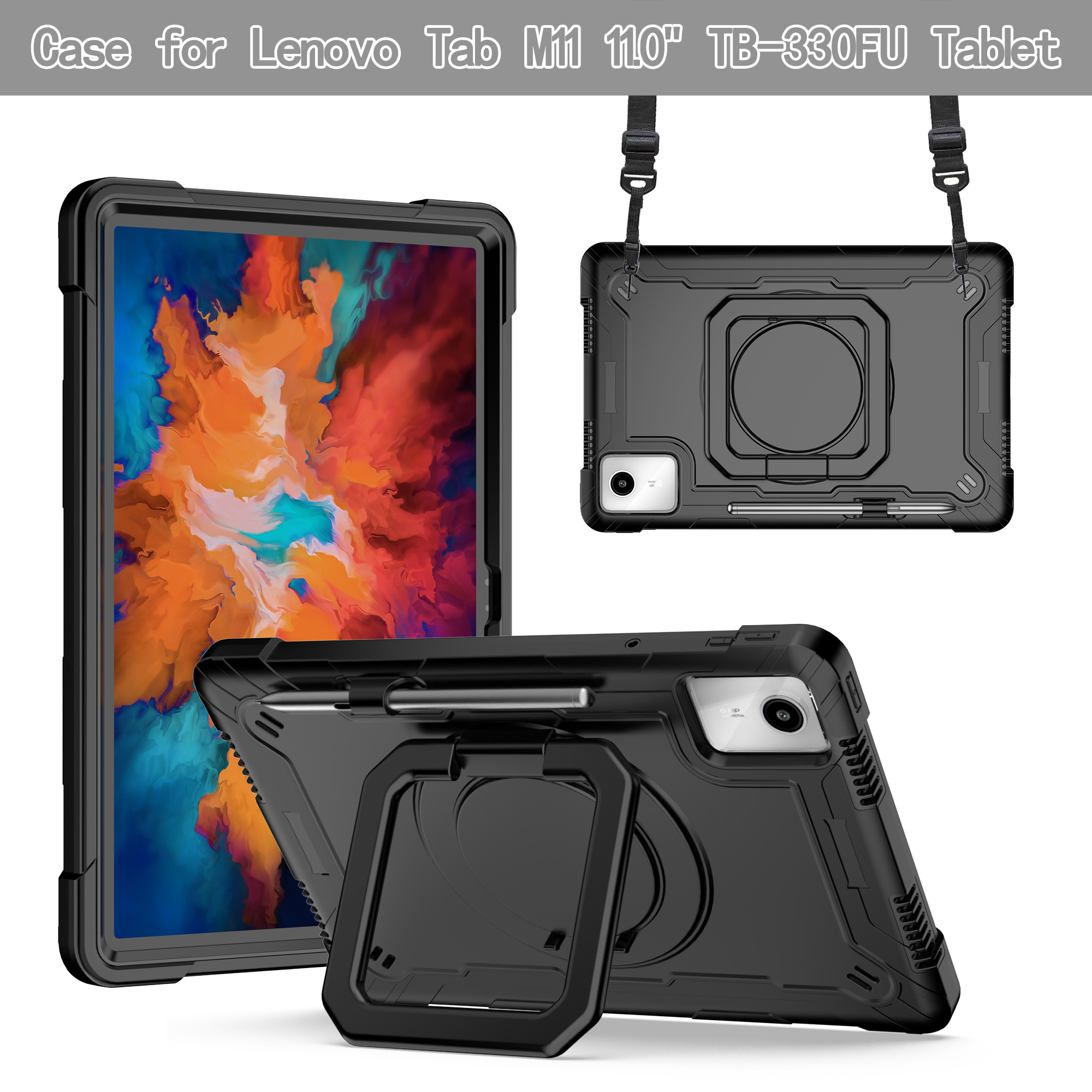 Hülle Für Lenovo Tab M11 2024 – PU Leder Hülle Mit Ständer & Kartenschlitzen, Weißer Wolf