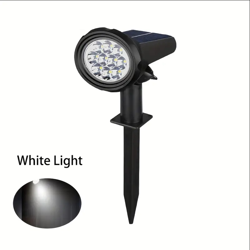 

1/2 Piece, Warm Light 10led Landscape Spotlight, Added Solar Panel Garden , Ip44 Light, Suitable For Porch, Courtyard, Garden, Road