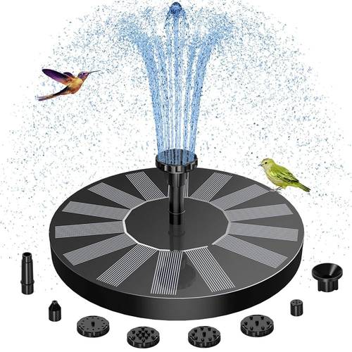 solar bird bath fountain with 6 nozzles solar fountain pump for bird bath with brackets solar powered floating water fountain pump for bird bath ponds garden fish tank and outdoor