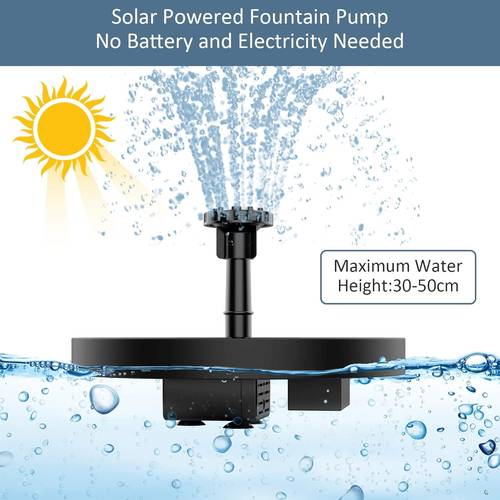 solar bird bath fountain with 6 nozzles solar fountain pump for bird bath with brackets solar powered floating water fountain pump for bird bath ponds garden fish tank and outdoor