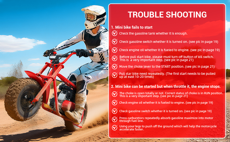 99cc youth mini dirt bike | Four-stroke gasoline-powered off-road motorcycle with a sturdy steel frame |gas-powered motocross for outdoor off-road ridingIdeal Halloween/Christmas/Birthday gift