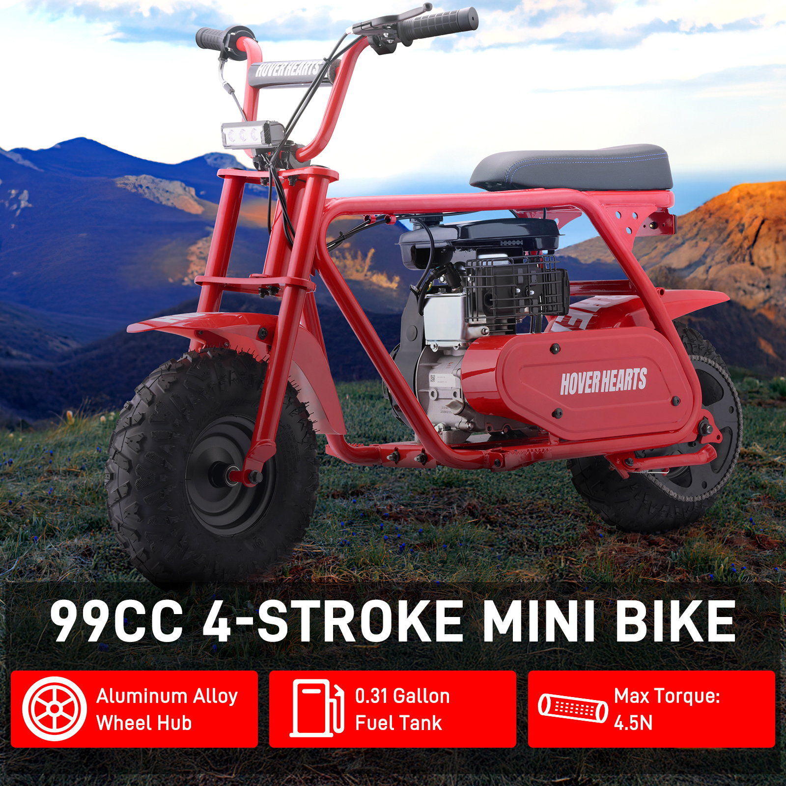 99cc youth mini dirt bike | Four-stroke gasoline-powered off-road motorcycle with a sturdy steel frame |gas-powered motocross for outdoor off-road ridingIdeal Halloween/Christmas/Birthday gift - Image 8