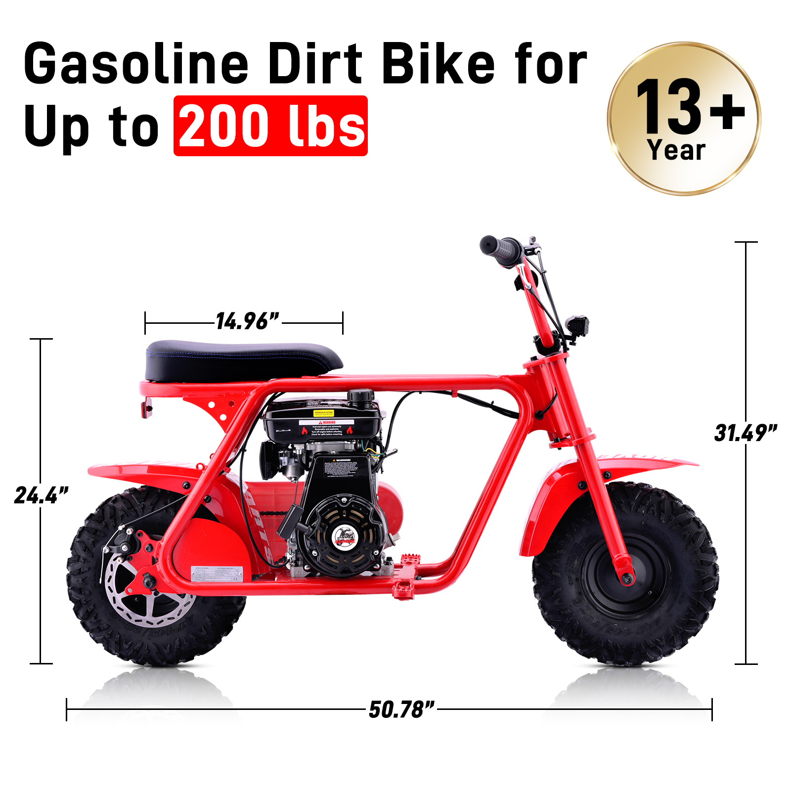 99cc youth mini dirt bike | Four-stroke gasoline-powered off-road motorcycle with a sturdy steel frame |gas-powered motocross for outdoor off-road ridingIdeal Halloween/Christmas/Birthday gift - Image 14