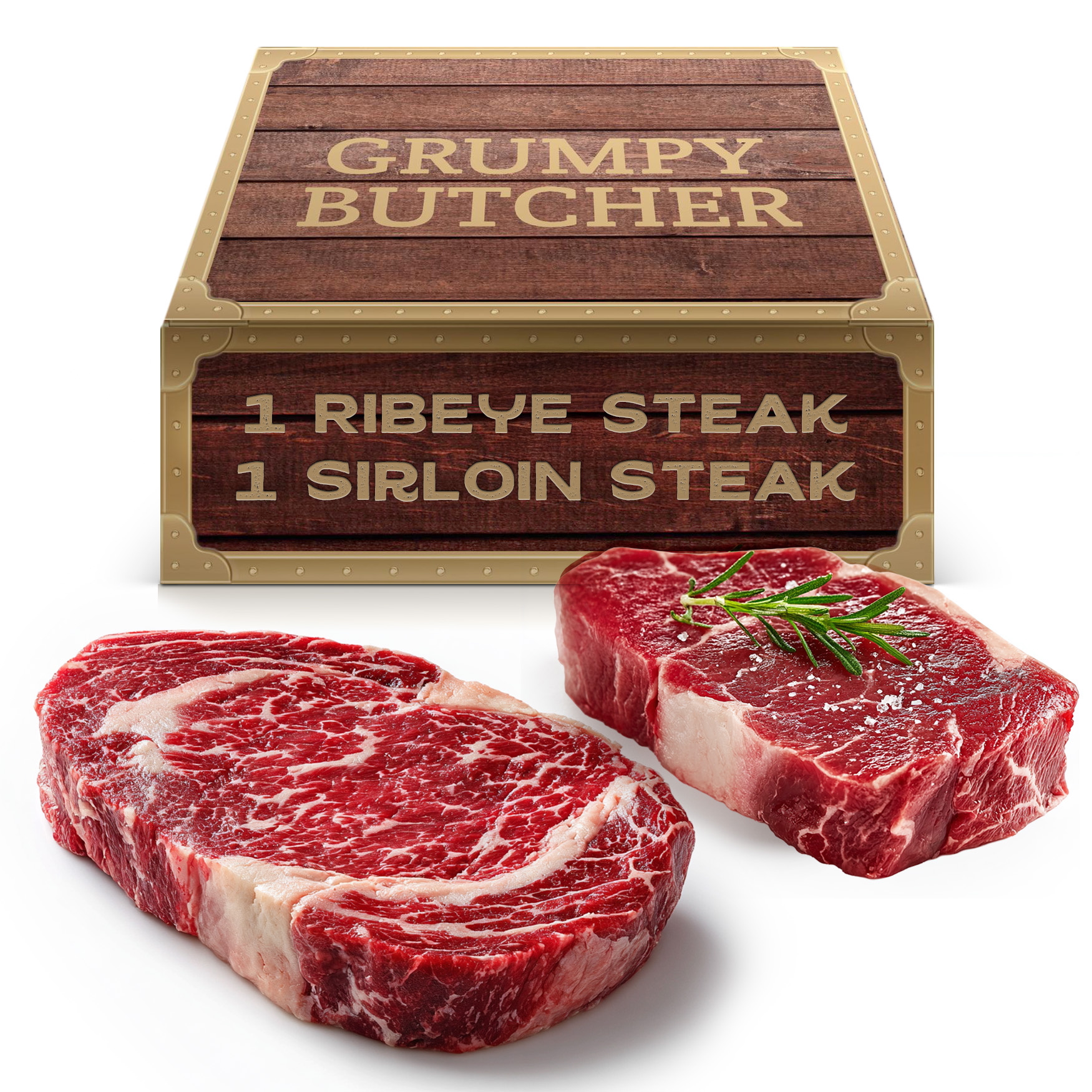   butcher beef steaks duo set 2 pack   12 oz top   6 oz premium meat for grilling