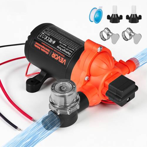 bomba de agua para rv, 12v 4 gpm (15.1 l/min) / 5 gpm (18.9 l/min) / 6 gpm (22.7 l/min), bomba de agua de diafragma autoprimerizante de 3/4 cámaras con de presión automático, presión de 40 psi, suministro a demandar para rv, caravana, marina, , de autos