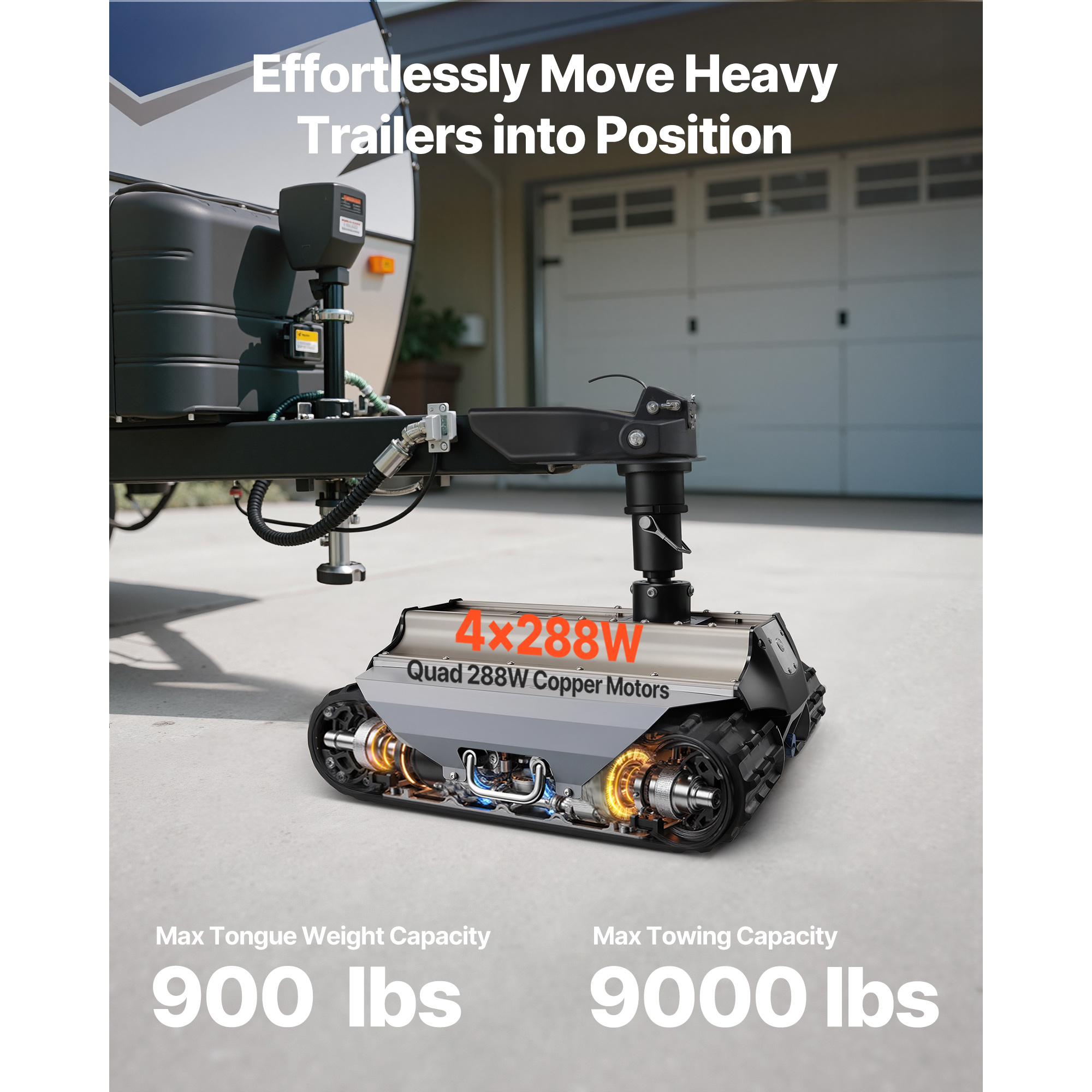  electric trailer mover 9000 lbs max towing capacity remote controlled trailer mover with 328 ft wireless range motorised   trolley kit fits for   rv   boat trailer jack