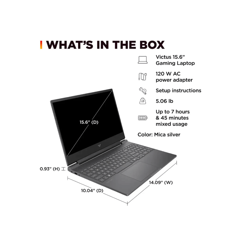 HP VICTUS 15-FB3093 GAMING AMD Ryzen™ 7 7445HS 512GB SSD 16GB 15.6